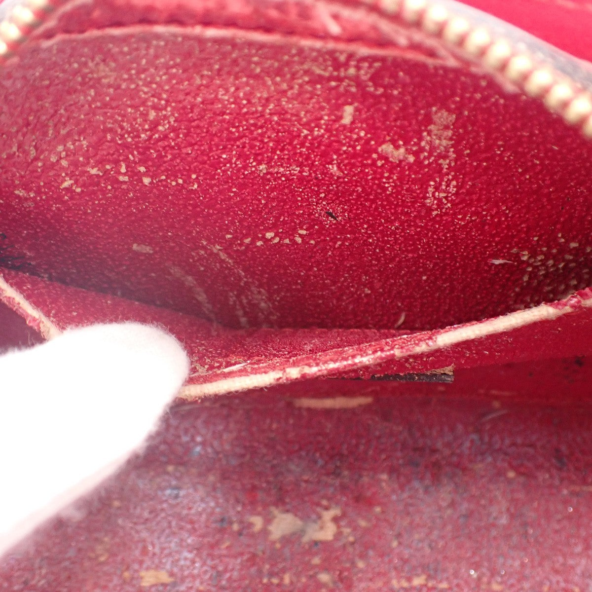 LOUIS VUITTON LV Logo Dauphine PM Pouch Bag Epi Leather Red M48447 05KC868