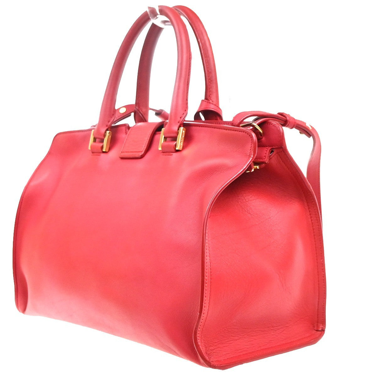 SAINT LAURENT Petit Cabas Y Line 2way Shoulder Hand Bag Leather RD Italy 76KC999