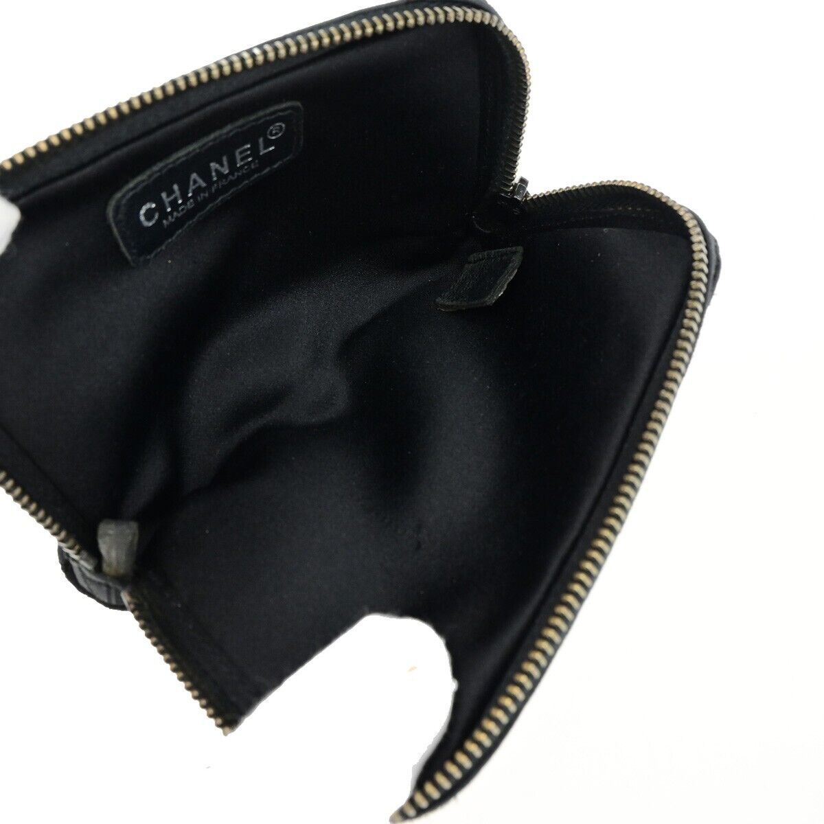 CHANEL CC Logo New Travel Line Mini Pouch Bag Jacquard Black France 02EB271