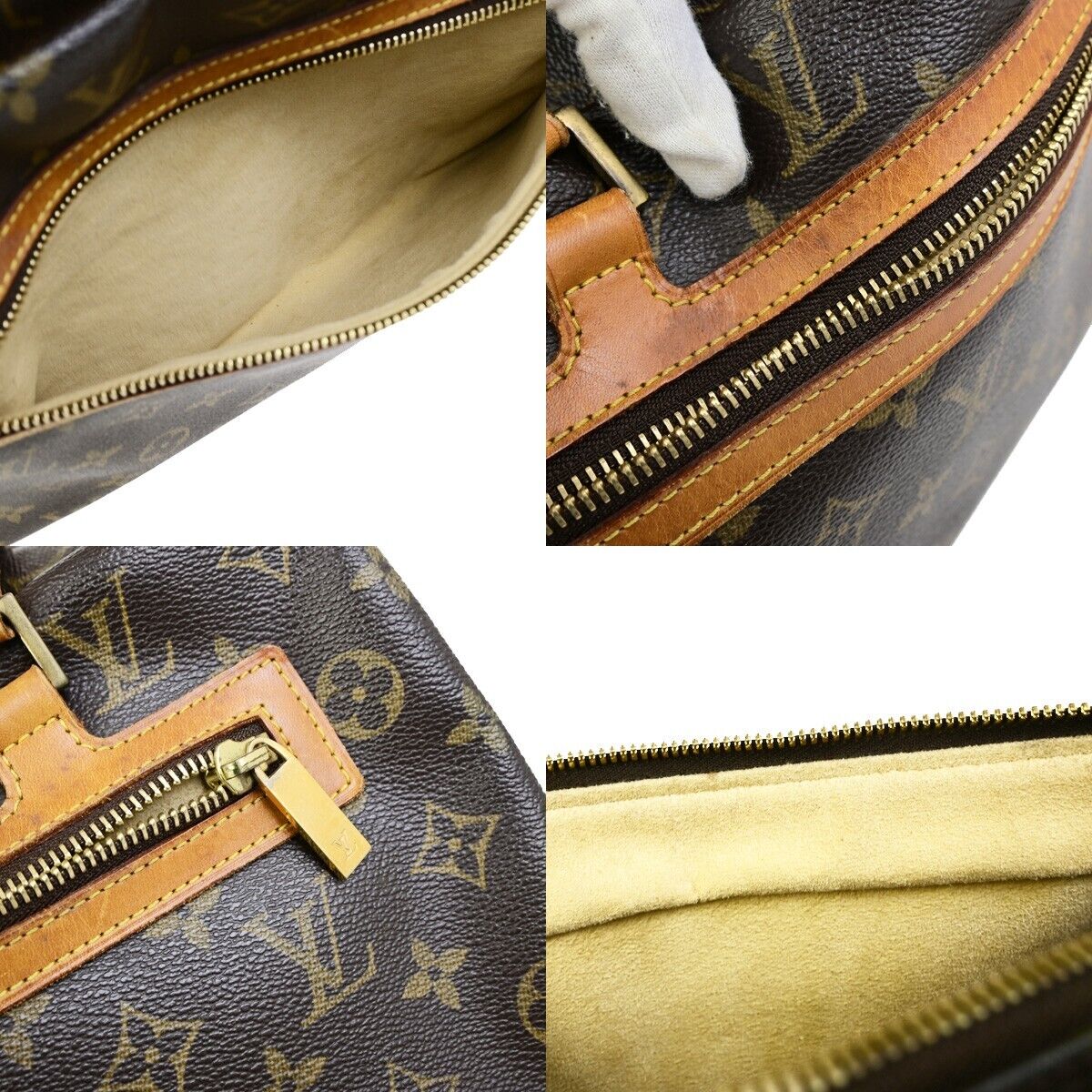 LOUIS VUITTON LV Logo Cite GM Shoulder Bag Monogram Leather Brown M51181 83ED039