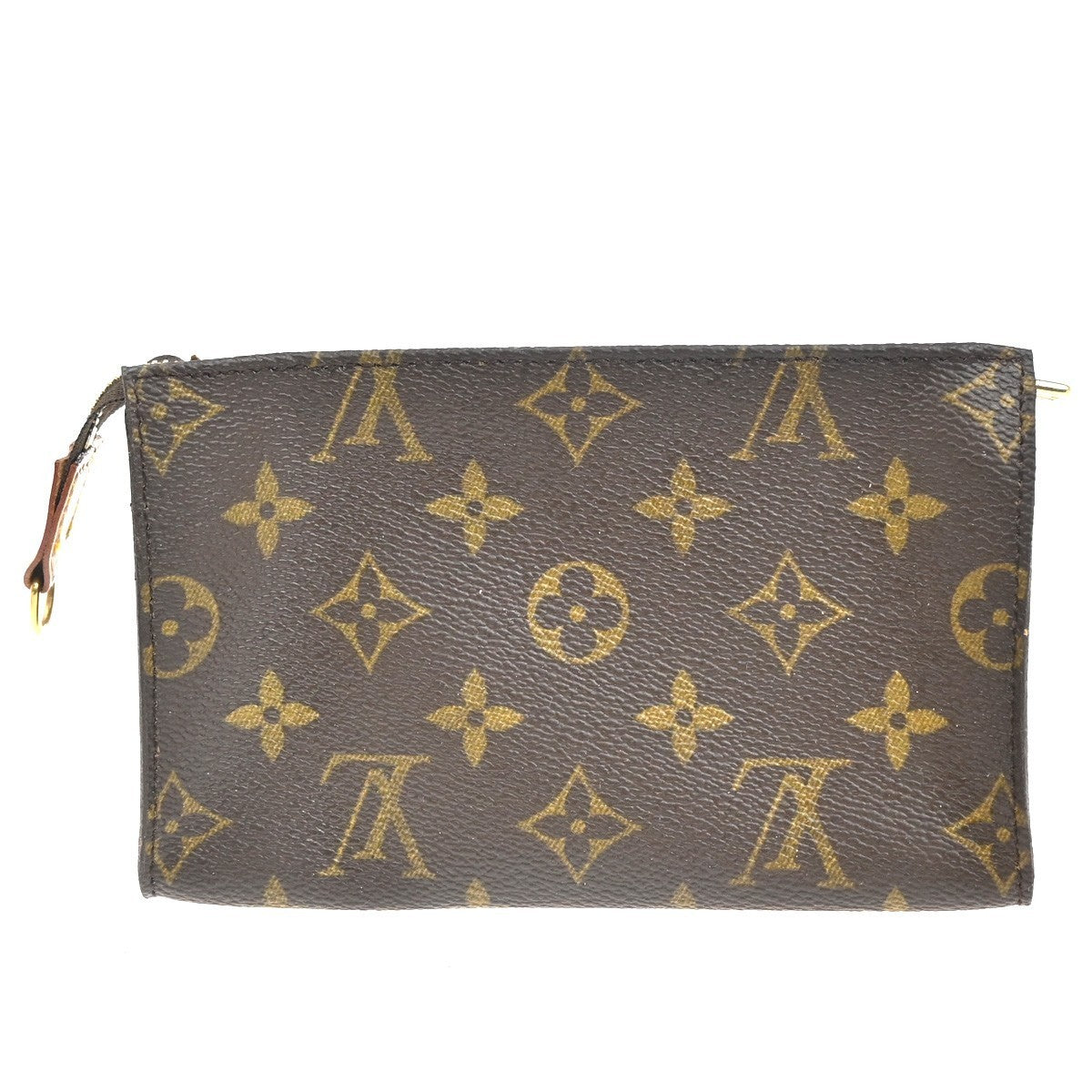 LOUIS VUITTON Logo BUCKET PM Pouch Bag Monogram Leather Brown USA 05TA488