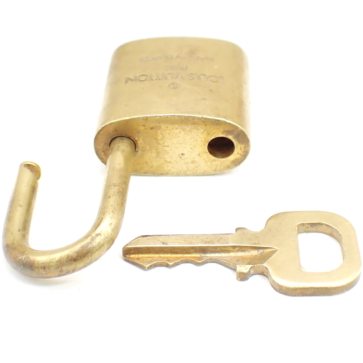 LOUIS VUITTON LV 10 Set  Padlock Key Bag Charm Cadena Gold Plated France 37YF816