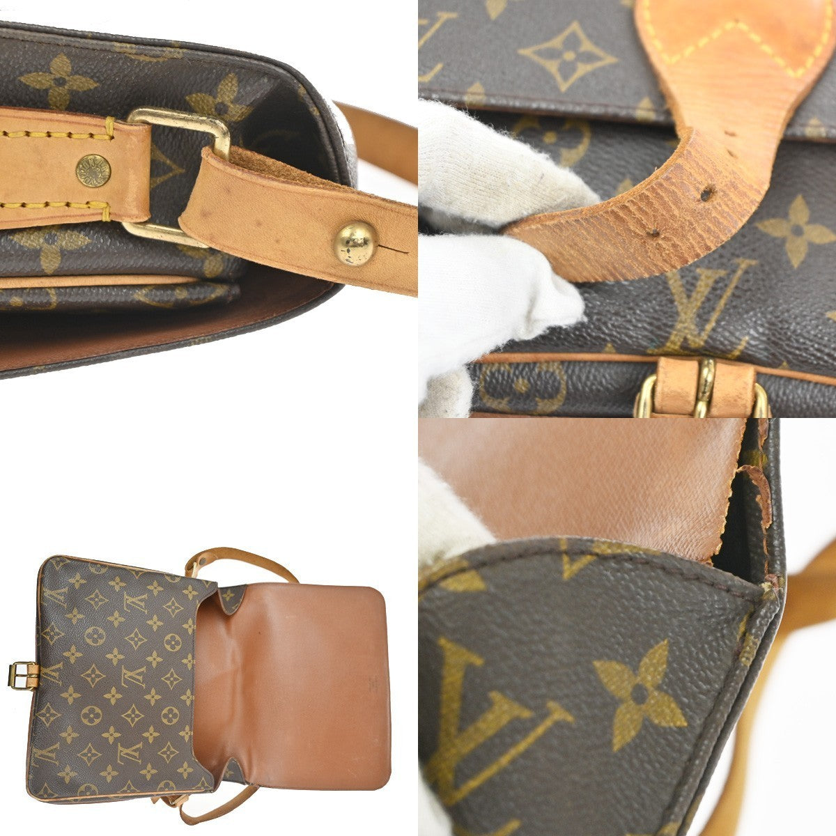 LOUIS VUITTON Cartouchiere GM Shoulder Bag Monogram Leather Brown M51252 35KC547
