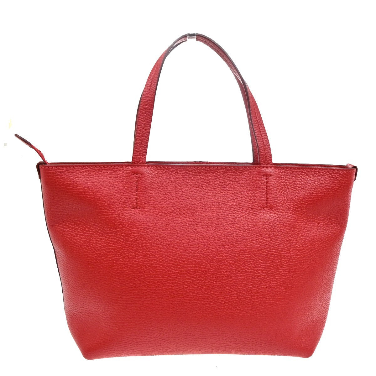 Salvatore Ferragamo Double Gancini Tote Hand bag Leather Red GHW Italy 67RL658