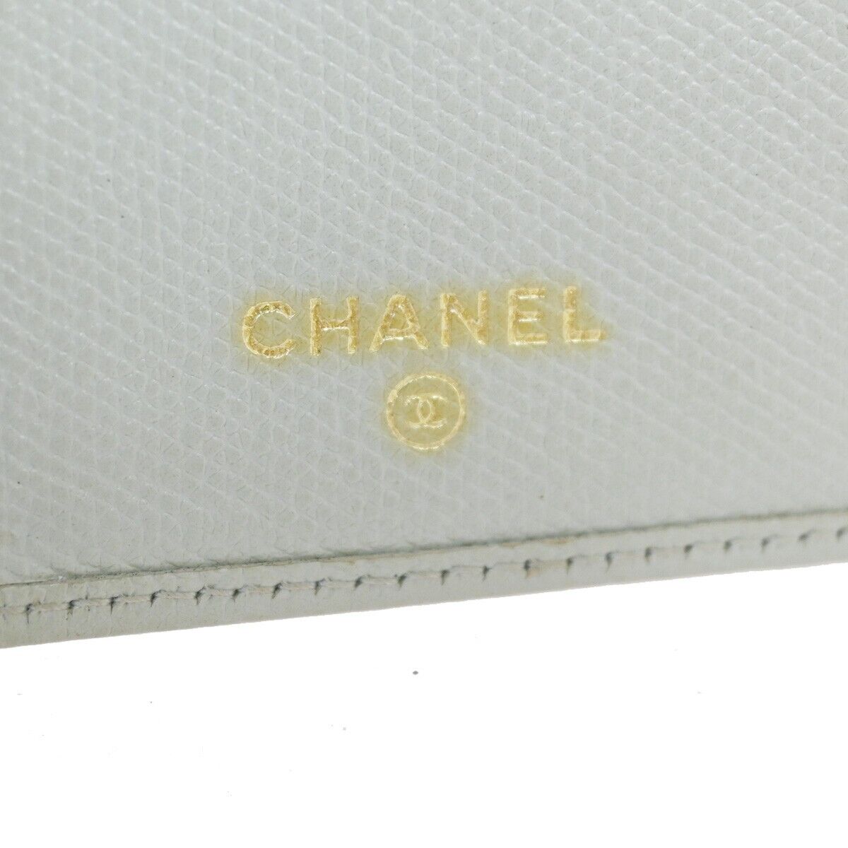 CHANEL CC Logo Long Bifold Wallet Purse Leather Light Blue Gold Italy 05GA676