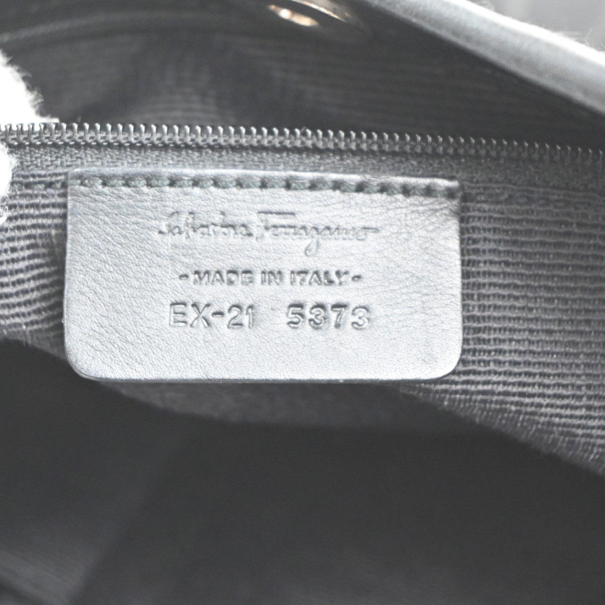 SALVATORE FERRAGAMO Logo Gancini Shoulder Hand Bag Canvas Leather Black 67MA222