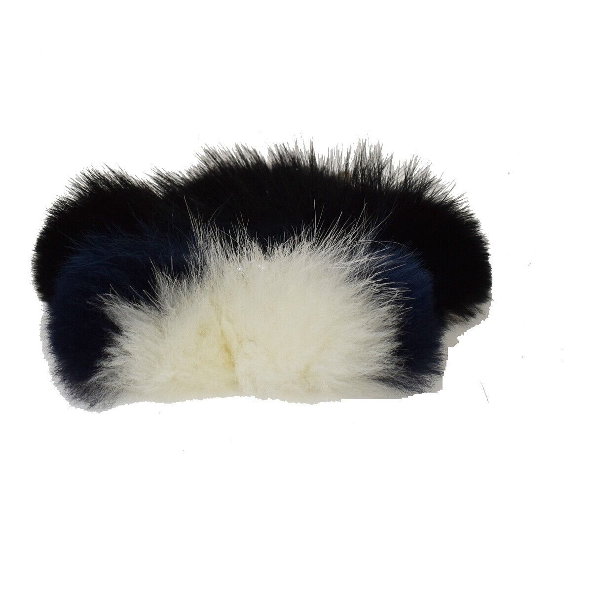 FENDI Logo Flower Motif Charm Key Chain Fur Leather Black Italy 66JH635