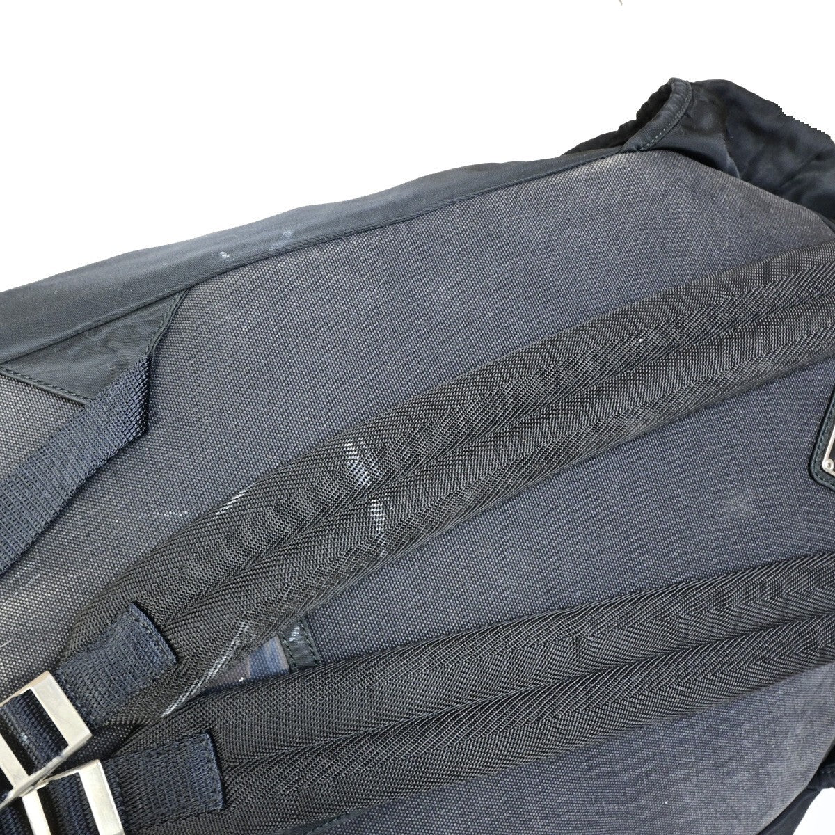 PRADA Logo Tessuto Backpack Bag Nylon Black Nero SHW Italy 38KB617