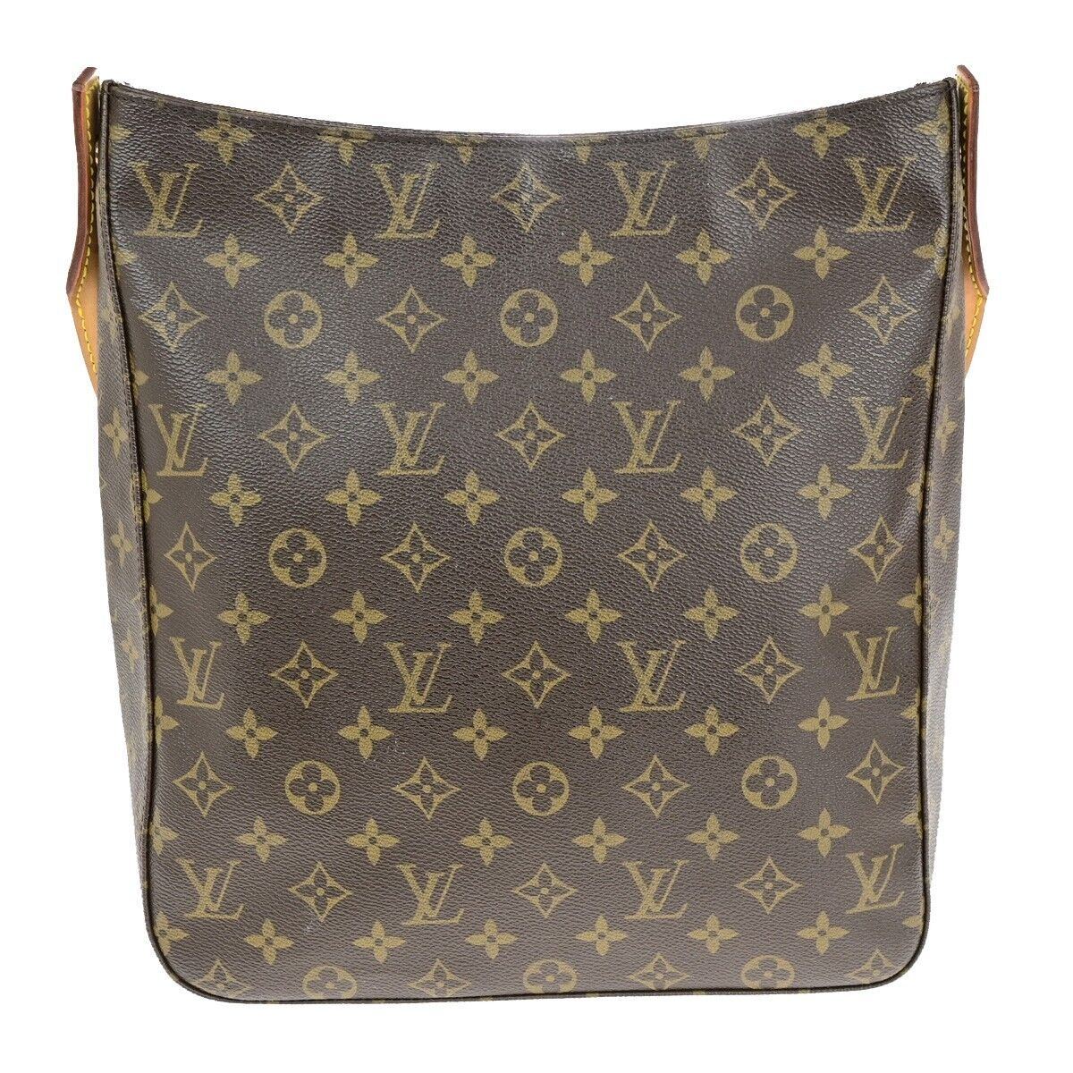 LOUIS VUITTON Logo Looping GM Shoulder Bag Monogram Leather Brown M51145 85ED411