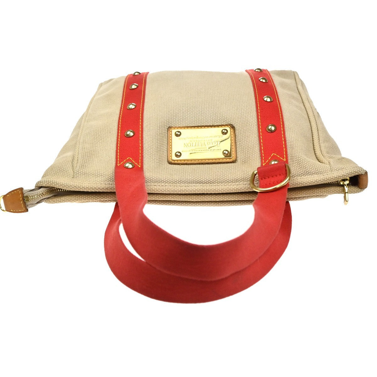 LOUIS VUITTON Cabas MM Shoulder Bag Antigua Canvas Leather Beige M40035 88MA592