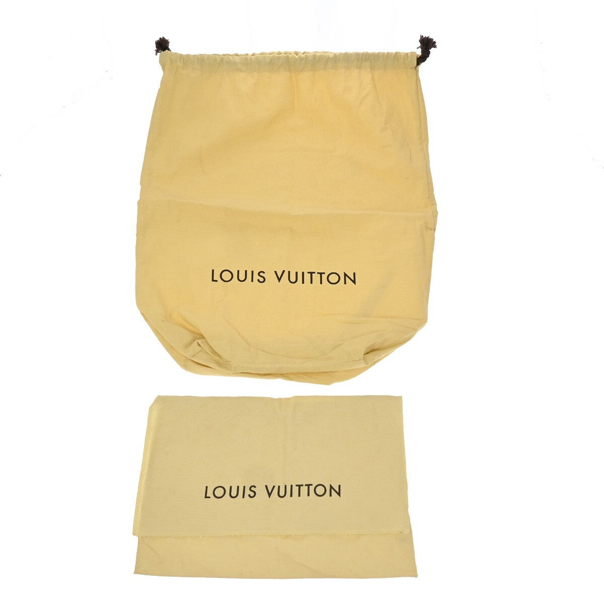 LOUIS VUITTON Logo 10 Set Dust Bag Drawstring Canvas Cotton Beige Brown 09EE127