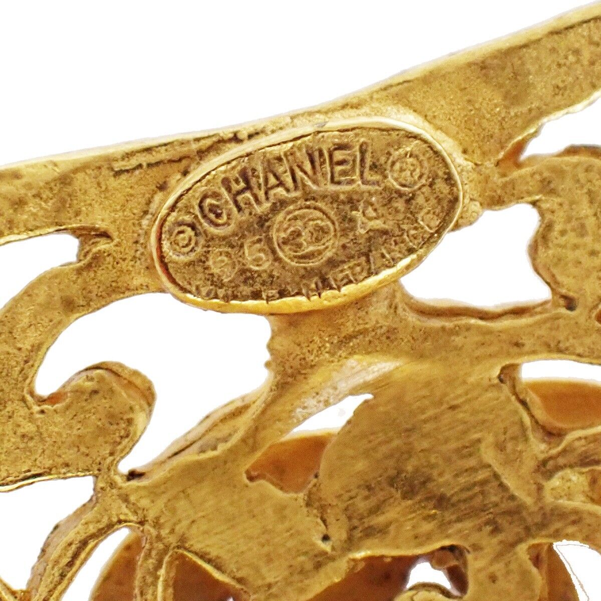 CHANEL CC Logo Earrings Square Clip-On  Gold 95A France Accessory 16RF017