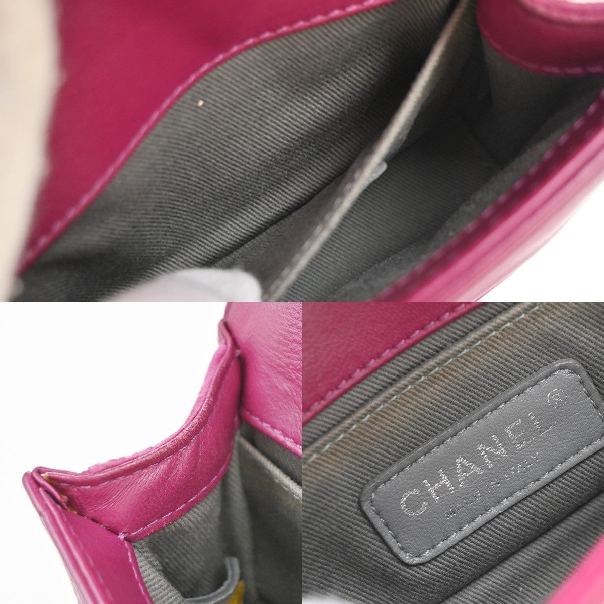 CHANEL CC Boy Matelasse Chain Mini Shoulder Bag Velvet Leather Pink SHW 652RP053