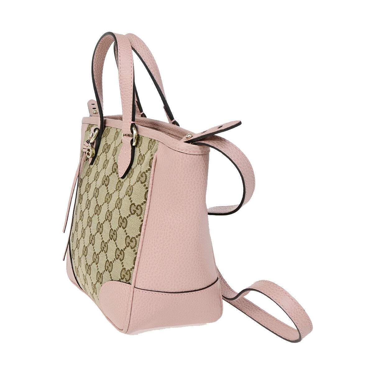 GUCCI Bree GG Pattern 2Way Shoulder Hand Bag Canvas Leather Brown Pink 59RK035