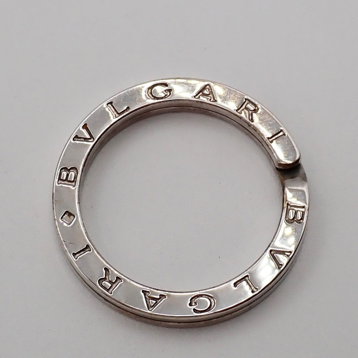 BVLGARI Logo Key Ring Silver Ag 925 Accessory Italy 02EG277