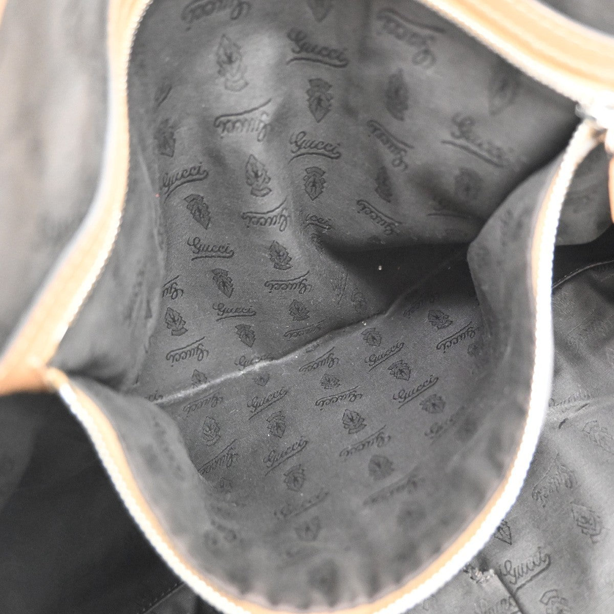 GUCCI Logo Twins Guccissima Shoulder Tote Bag Leather Brown Italy 80YJ201