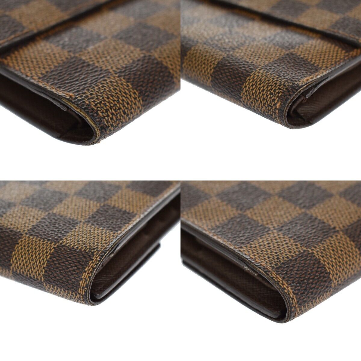 LOUIS VUITTON International Trifold Wallet Damier Leather Brown N61215 36SH437