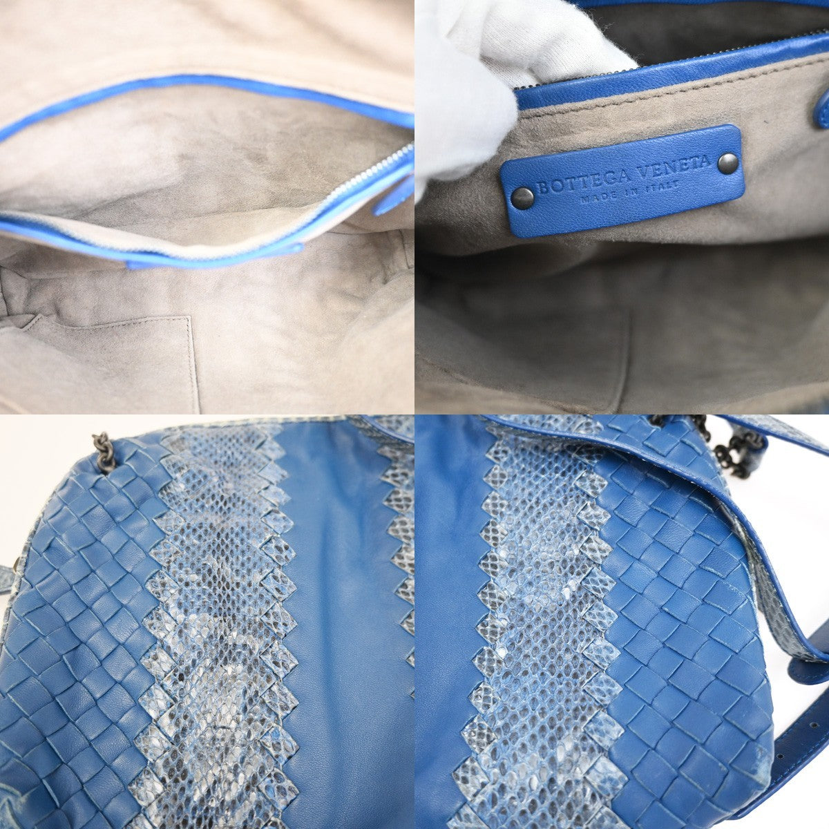 BOTTEGA VENETA Logo Intrecciato Shoulder Bag Embossing Leather BE Italy 12YH908