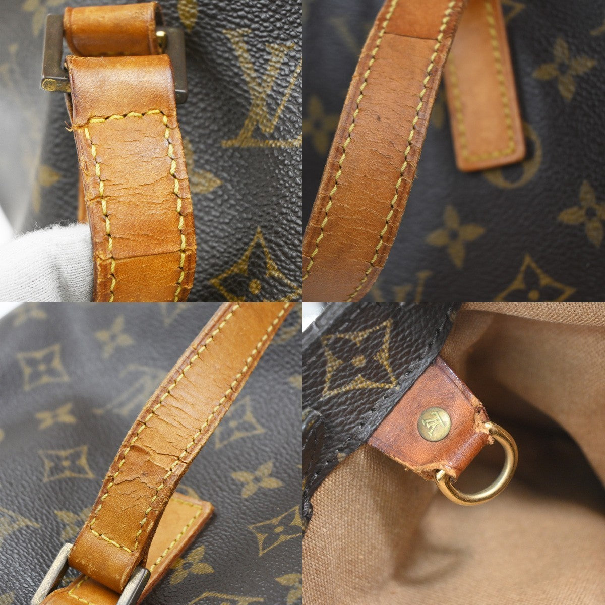 LOUIS VUITTON Cabas Mezzo Shoulder Bag Monogram Leather Brown M51151 34EG306