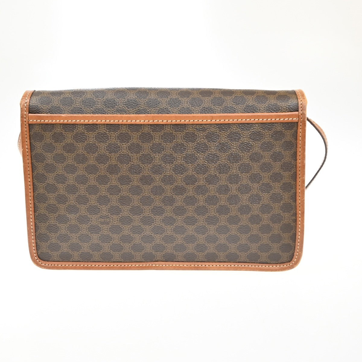 CELINE Logo Macadam Pattern Shoulder Bag PVC Leather Brown GHW Italy 31MA650