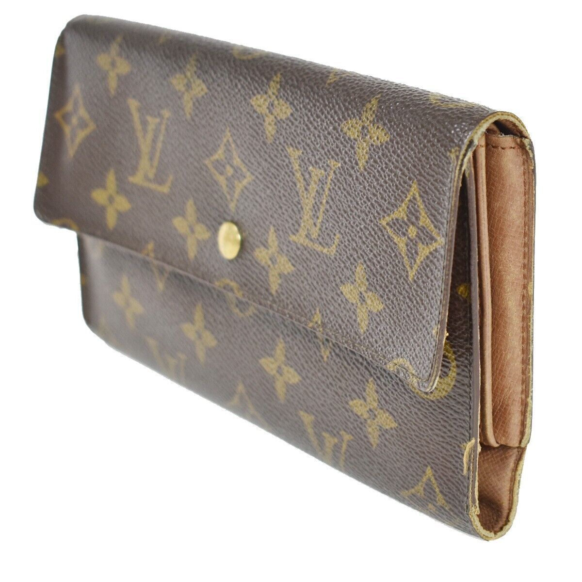 LOUIS VUITTON International Long Trifold Wallet Monogram Brown M61215 05YB794
