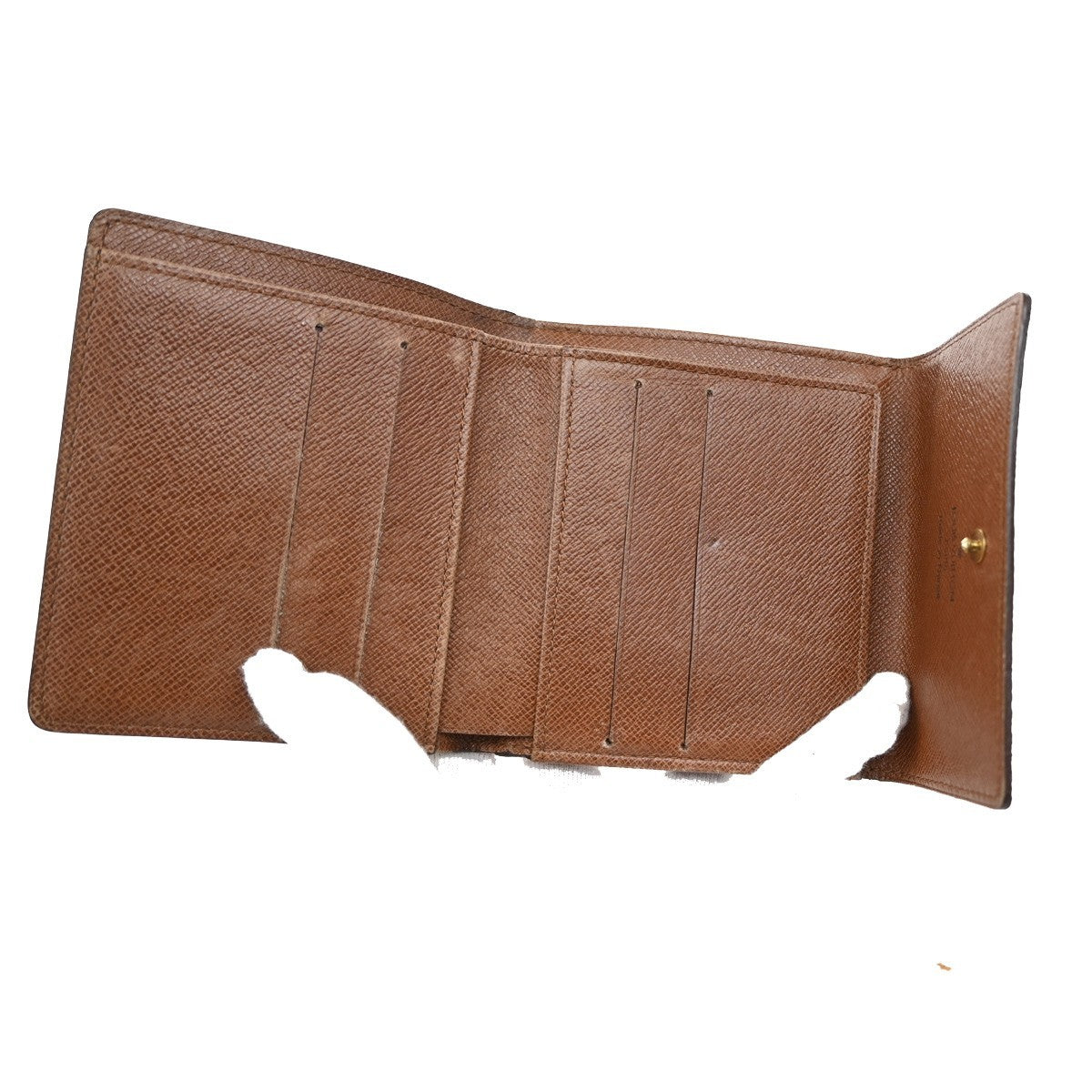 LOUIS VUITTON LV Logo 3 Set Trifold Wallet Monogram Leather Brown 67FC147