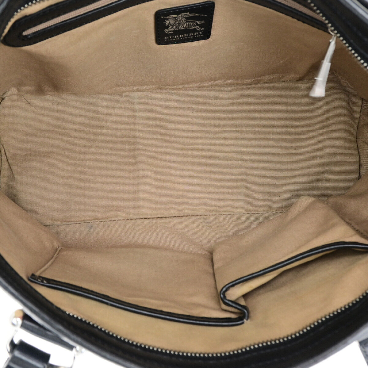 BURBERRY Logo Nova Check Shoulder Tote Bag PVC Leather Beige Black 63YE708