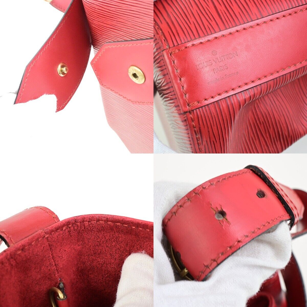 LOUIS VUITTON LV Sac De Paul PM Shoulder Bag Epi Leather Red M80197 34ED606
