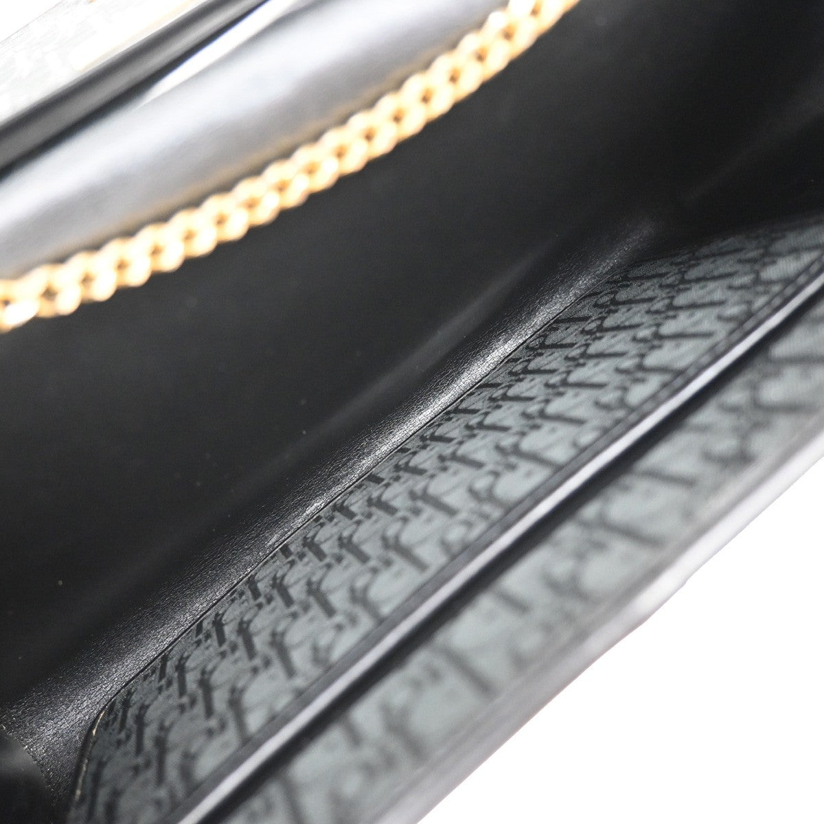 CHRISTIAN DIOR Trotter Pattern 2way Clutch Hand Bag Canvas Leather Black 38EF942