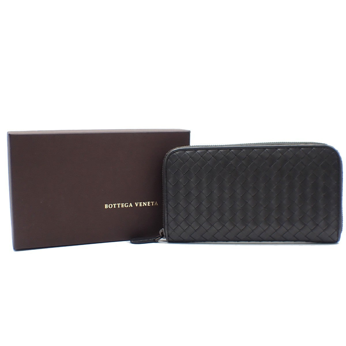 BOTTEGA VENETA Intrecciato Long Zipper Around Long Wallet Leather GY 64AA144