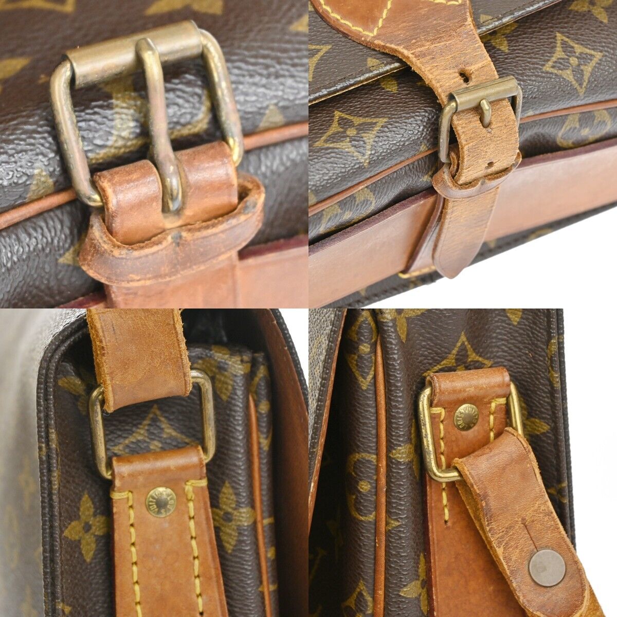 LOUIS VUITTON Cartouchiere GM Shoulder Bag Monogram Leather Brown M51252 36EA174