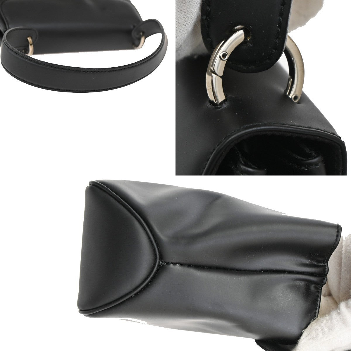 SALVATORE FERRAGAMO Logo Vara Shoulder Hand Bag PVC Black 07KB745
