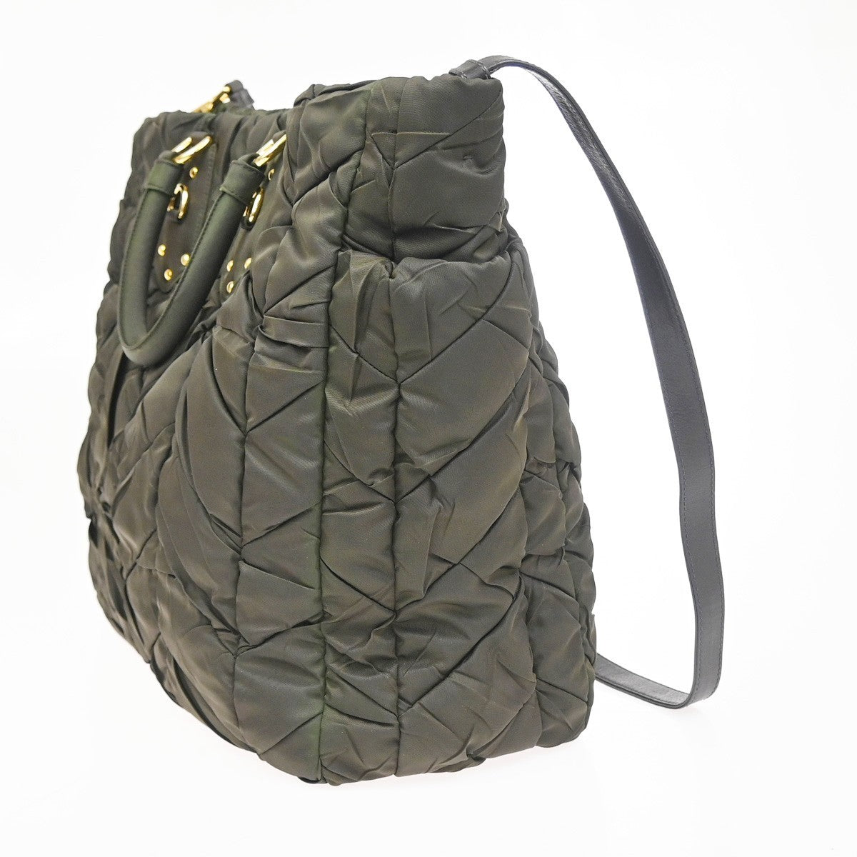 PRADA Tessuto 2Way Shoulder Hand Tote Bag Nylon Leather Brown GHW Italy 76KD027
