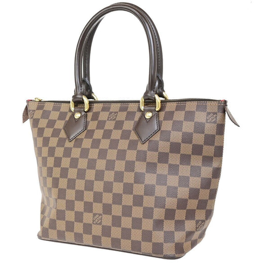 LOUIS VUITTON Saleya PM Hand Bag Damier Ebene Leather Brown N51183 52FB181