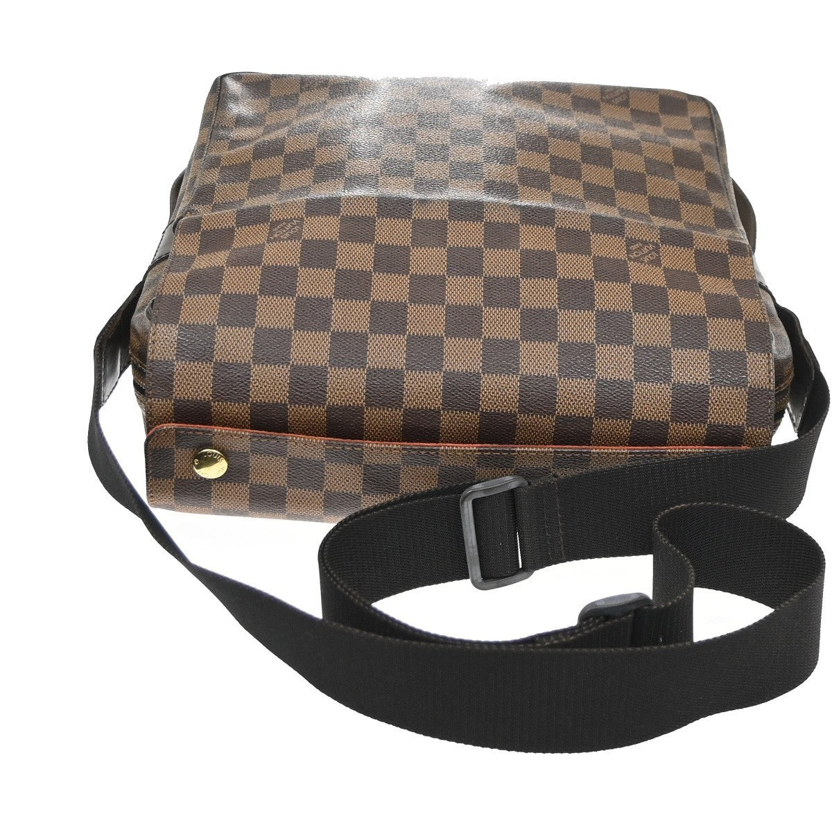 LOUIS VUITTON Naviglio Shoulder Bag Damier Ebene Leather Brown N45255 87YJ278
