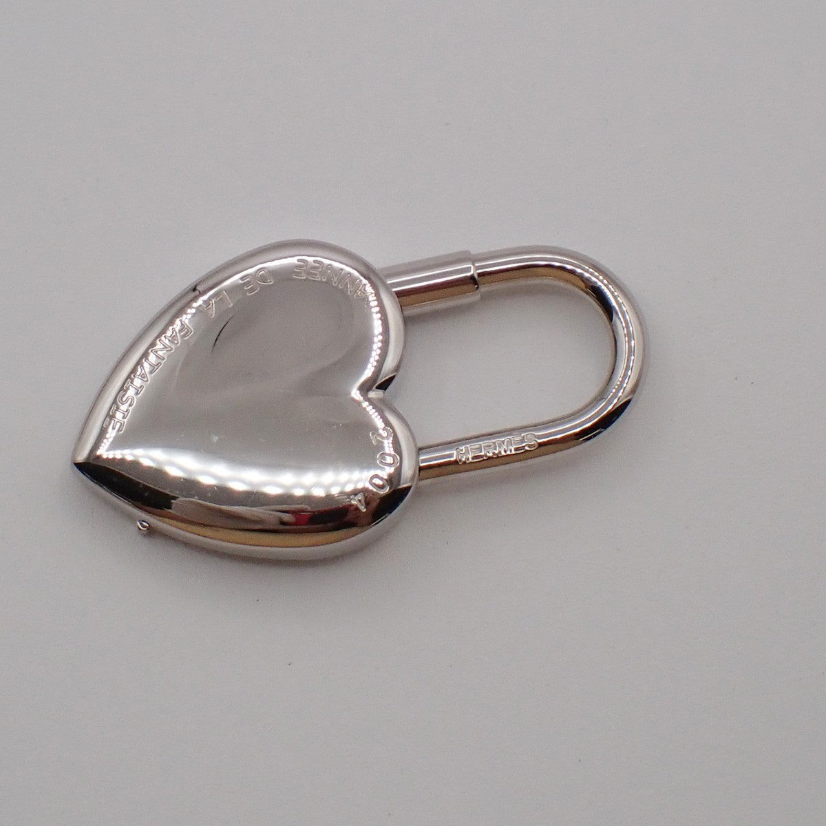 HERMES Annee De La Fantaisie Cadena Bag Charm Stainless Steel Silver 32RF659