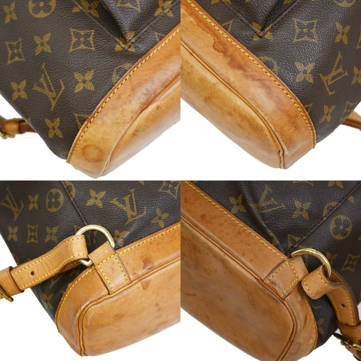 LOUIS VUITTON Montsouris GM Backpack Bag Monogram Leather Brown M51135 14EE287
