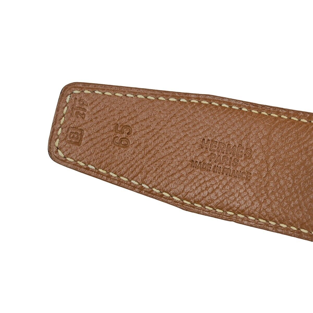 HERMES H Logo Constance Reversible Buckle Belt Leather #65 Black Brown 89YH515