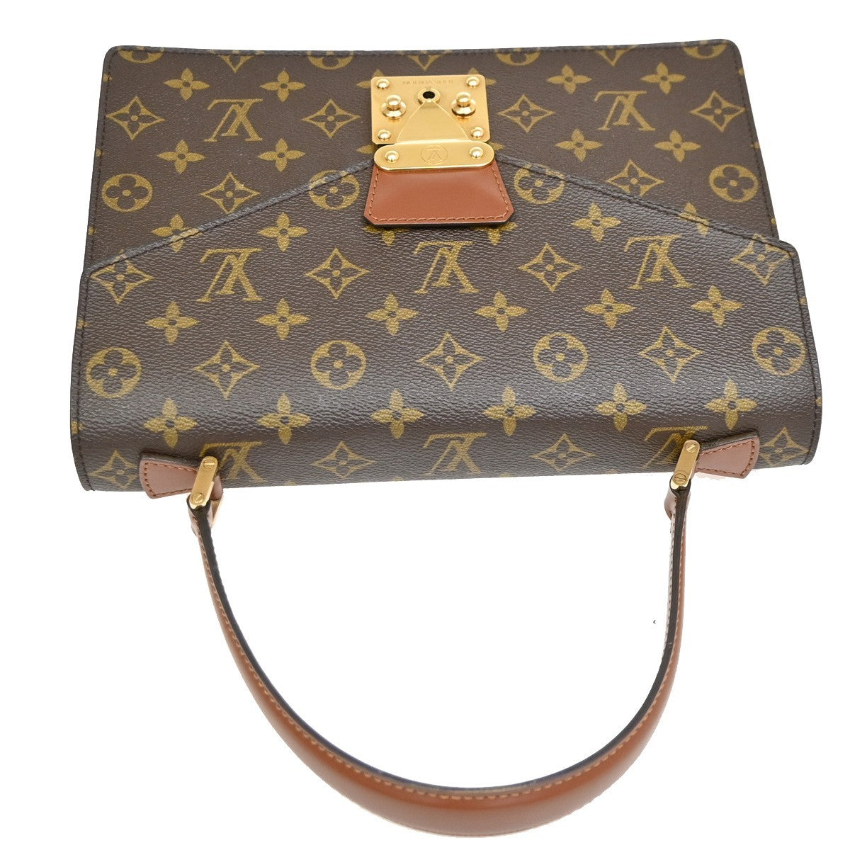 LOUIS VUITTON Concorde Hand Bag Monogram Leather Brown France M51190 90KB989