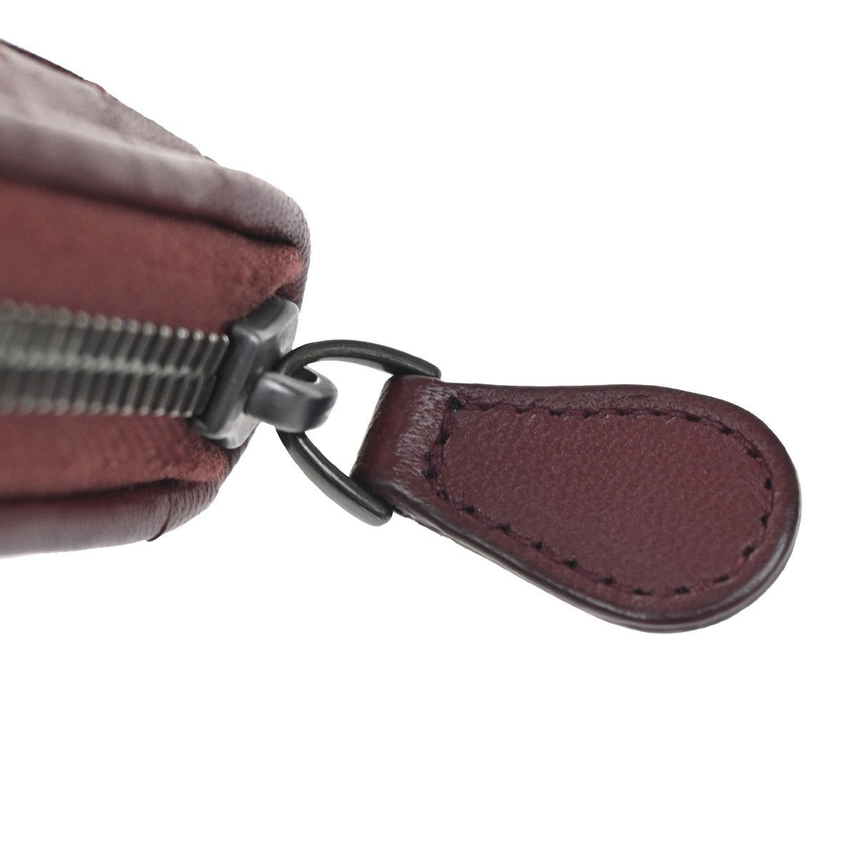 BOTTEGA VENETA Intrecciato Long Zip Around Wallet Purse Leather Red 65KB080