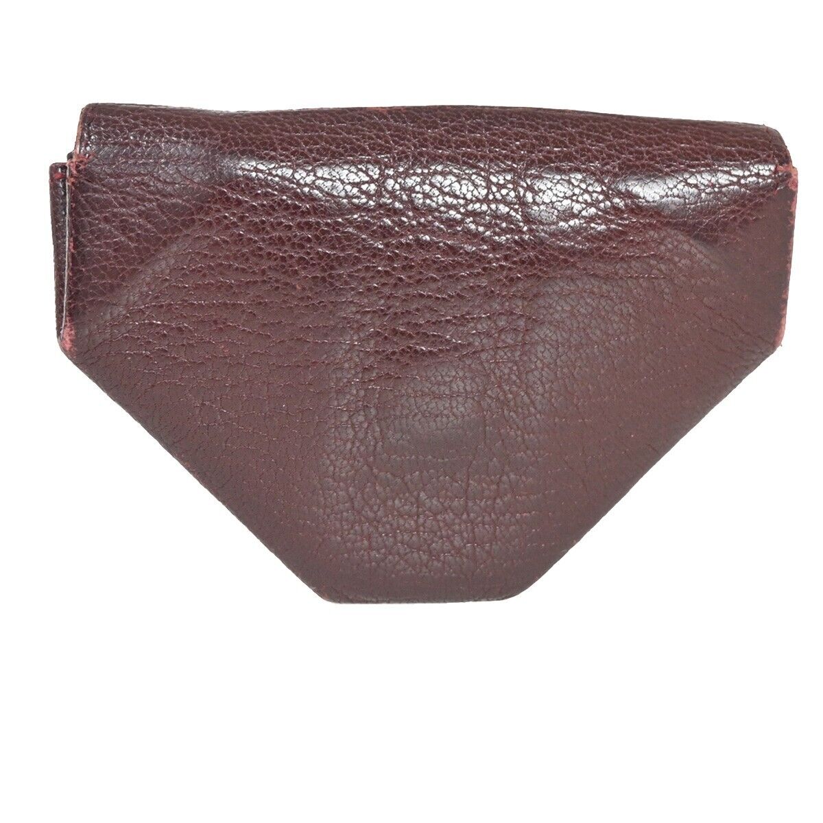 HERMES Logo Le Van Quatre Coin Case Wallet Leather Bordeaux France 01FA303