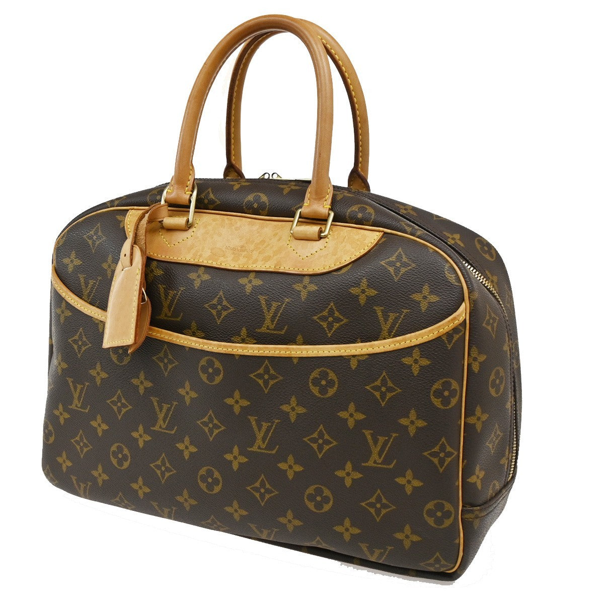 LOUIS VUITTON LV Logo Deauville Hand Bag Monogram Leather Brown M47270 32CA250