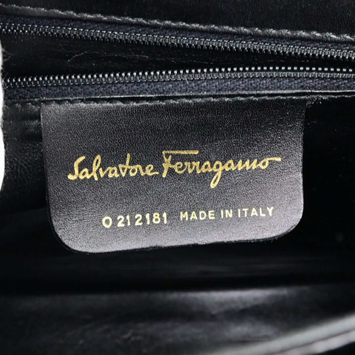SALVATORE FERRAGAMO Gancini 2Way Shoulder Hand Bag Leather Black GHW 89YF705