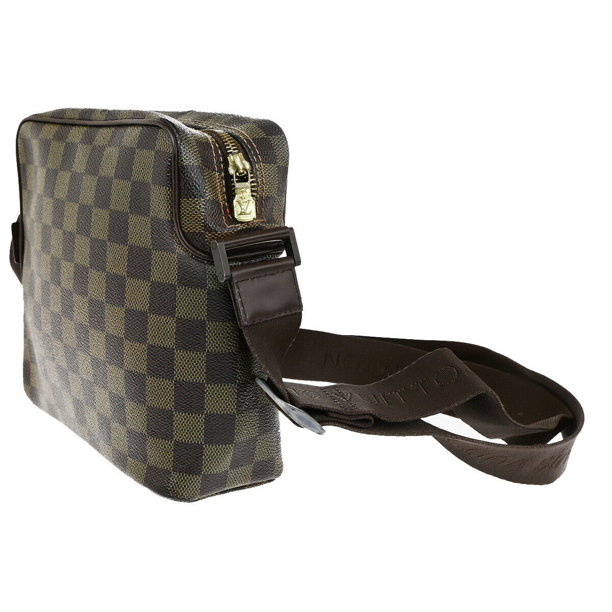 LOUIS VUITTON Olav PM Shoulder Bag Damier Ebene Leather Brown N41442 31YG510