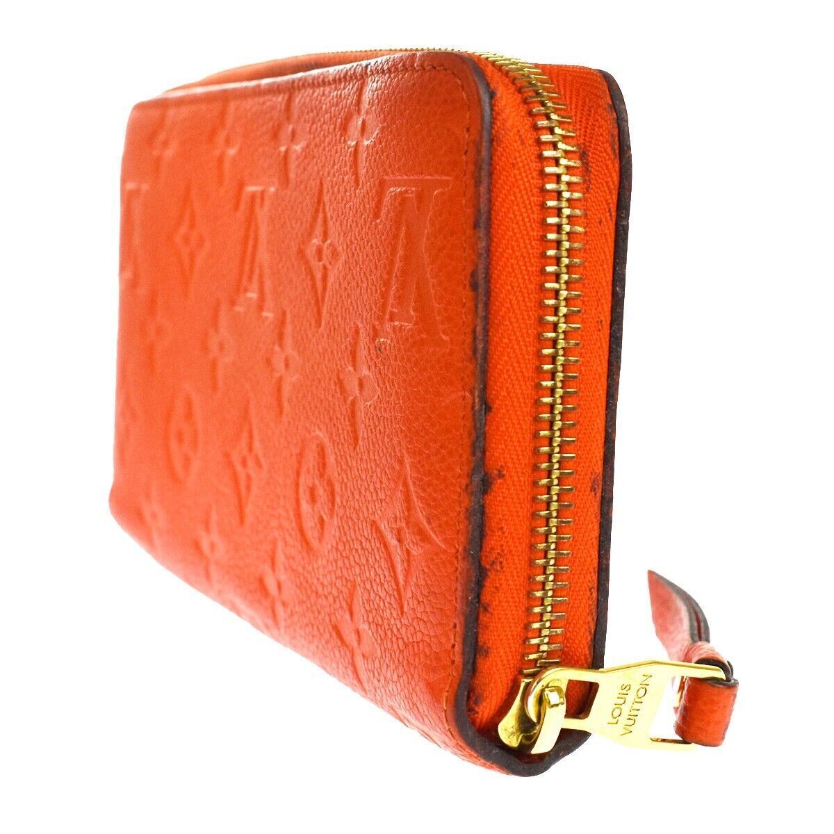 LOUIS VUITTON Long Zippy Wallet Monogram Empreinte Leather Orange M60775 69YB803