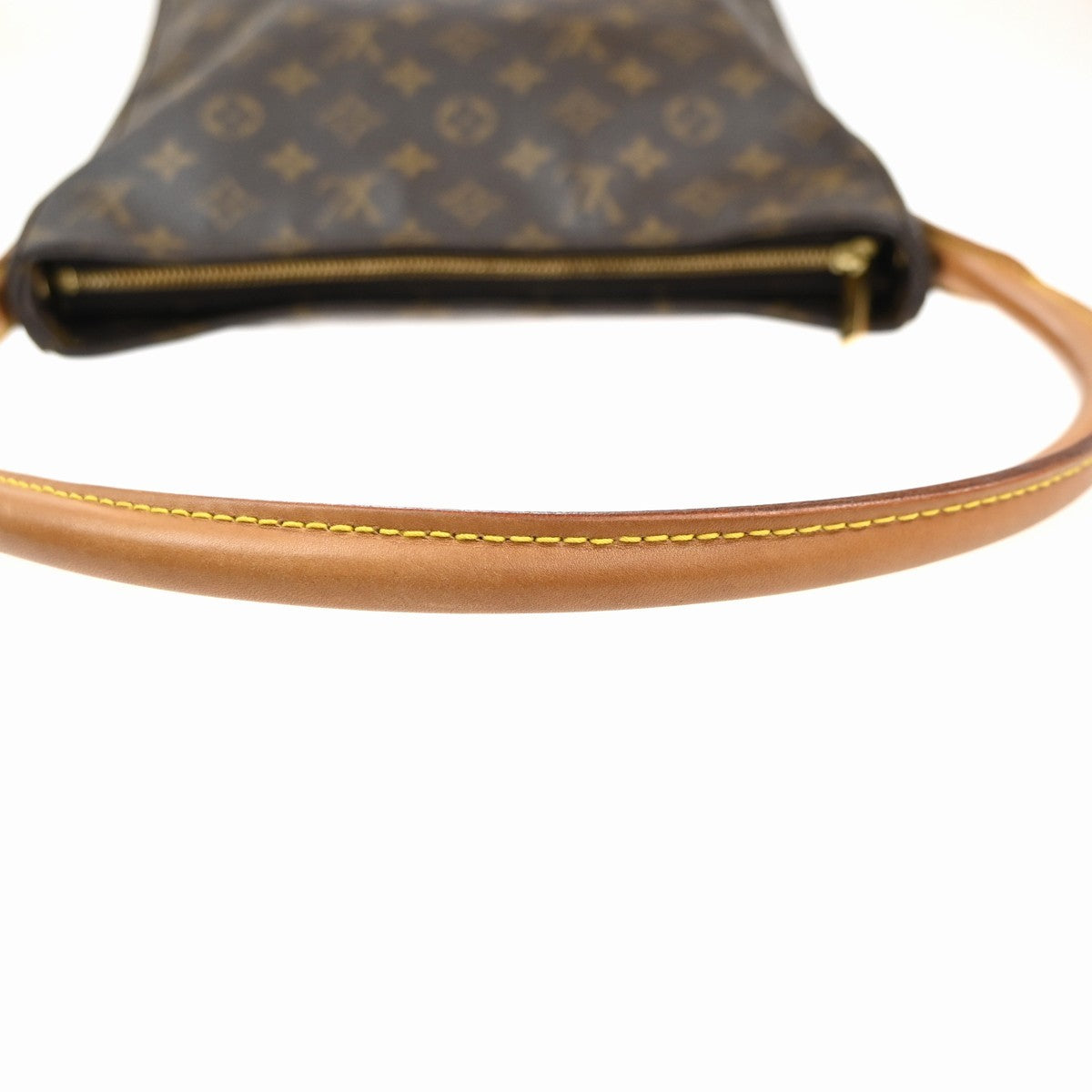 LOUIS VUITTON Logo Looping GM Shoulder Bag Monogram Leather Brown M51145 13KC475