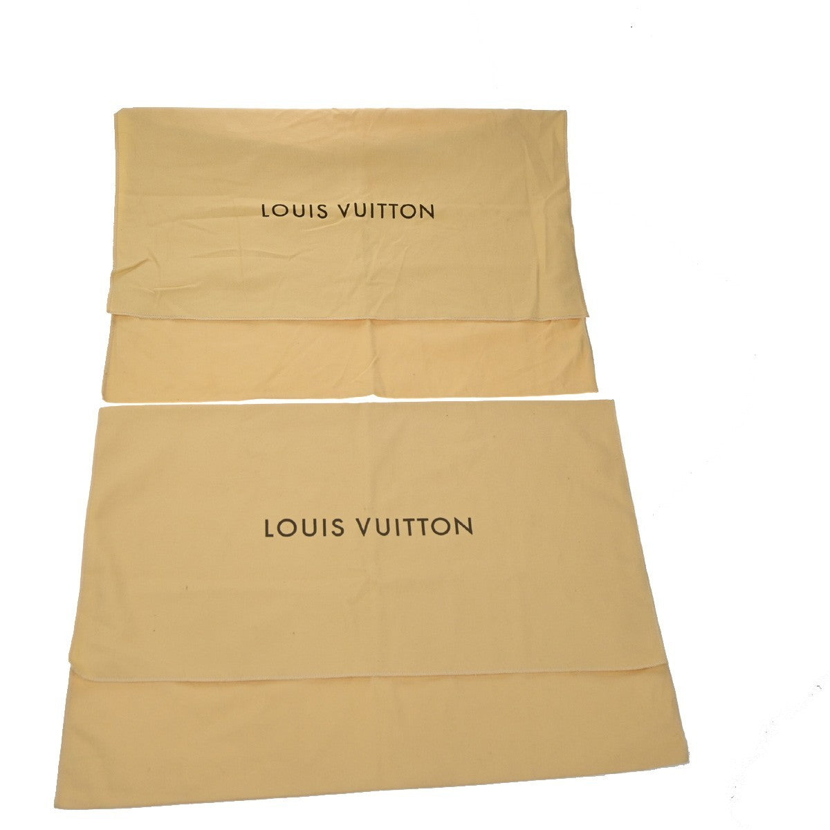 LOUIS VUITTON Logo 10 Set Drawstring Dust Bag Canvas Cotton Beige Brown 09YH751