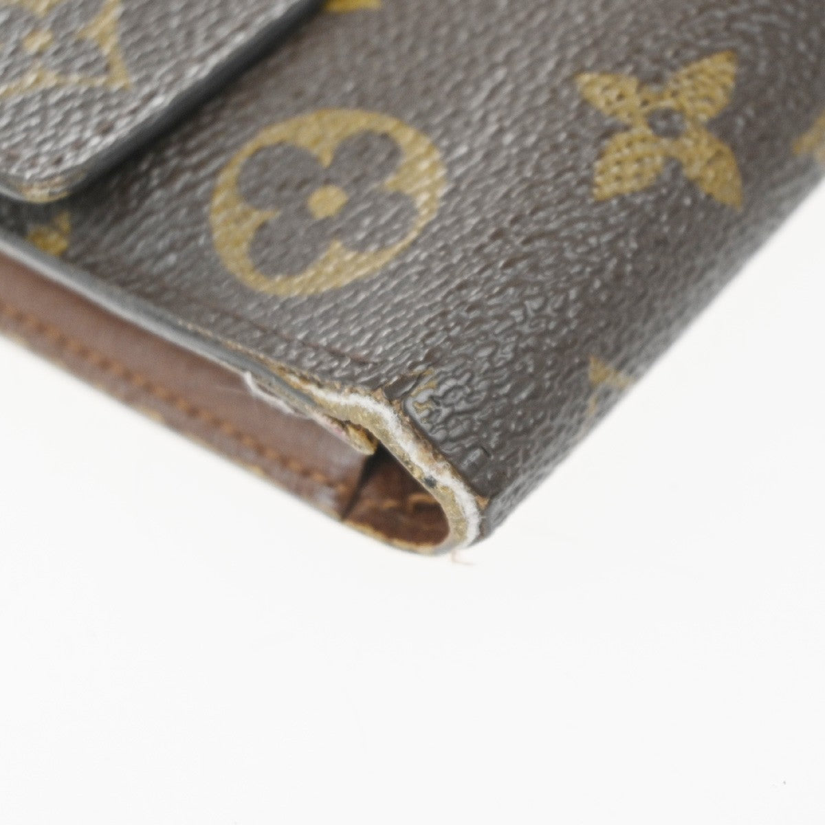 LOUIS VUITTON LV Logo 2 Set Bifold Wallet Monogram Leather Brown 01KP392