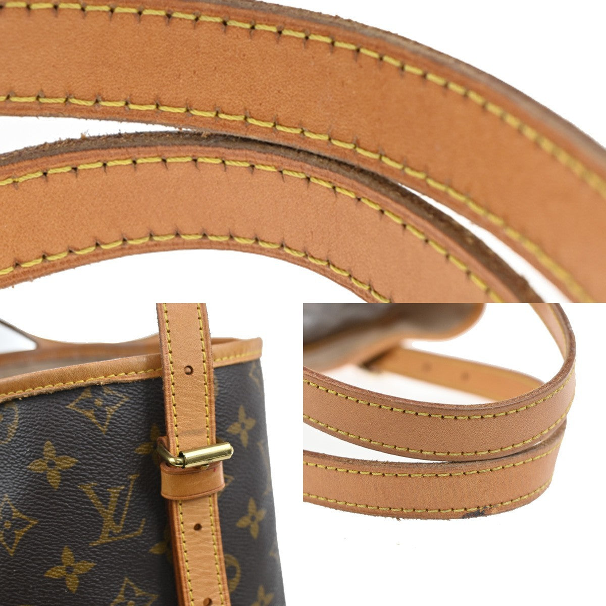 LOUIS VUITTON BUCKET GM Shoulder Tote Bag Monogram Leather Brown M42236 31AA101