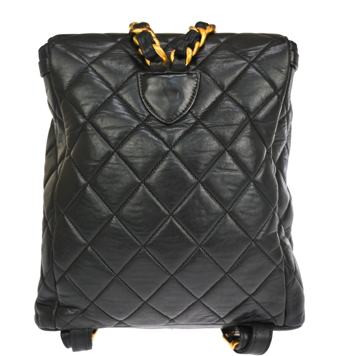 CHANEL CC Logo Matelasse Chain Backpack Bag Leather Black GHW France 708RJ137
